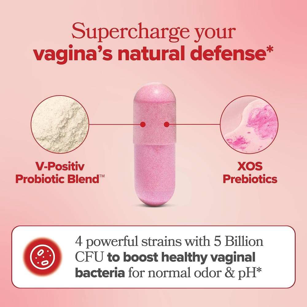 O Positiv URO Vaginal Probiotics for Women pH Balance with Prebiotics & Lactobacillus ?Vaginal Health Supplement ?Promote Healthy Vaginal Odor & Flora, 60 Count (Pack of 1), 1 Month Supply