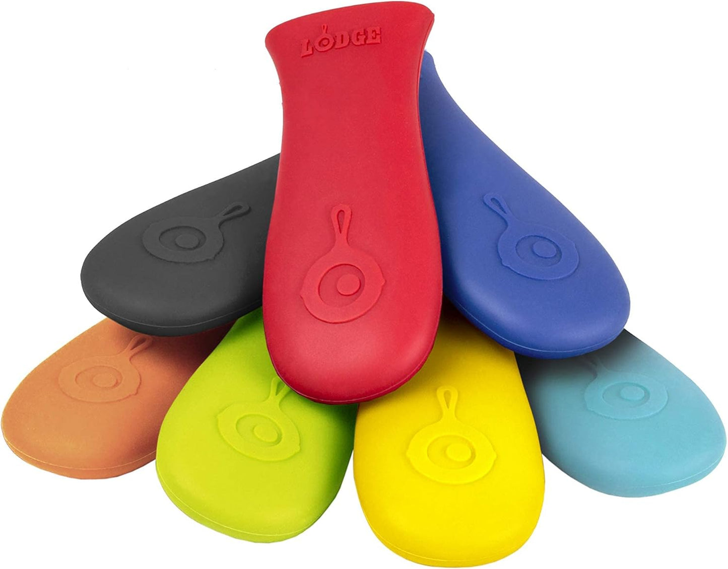 Lodge Silicone Hot Handle Holder - Dishwasher Safe Hot Handle Holder Designed for Lodge Cast Iron Skillets 9 Inches+ w/Keyhole Handle - Reusable Heat Protection Up to 500?- Red