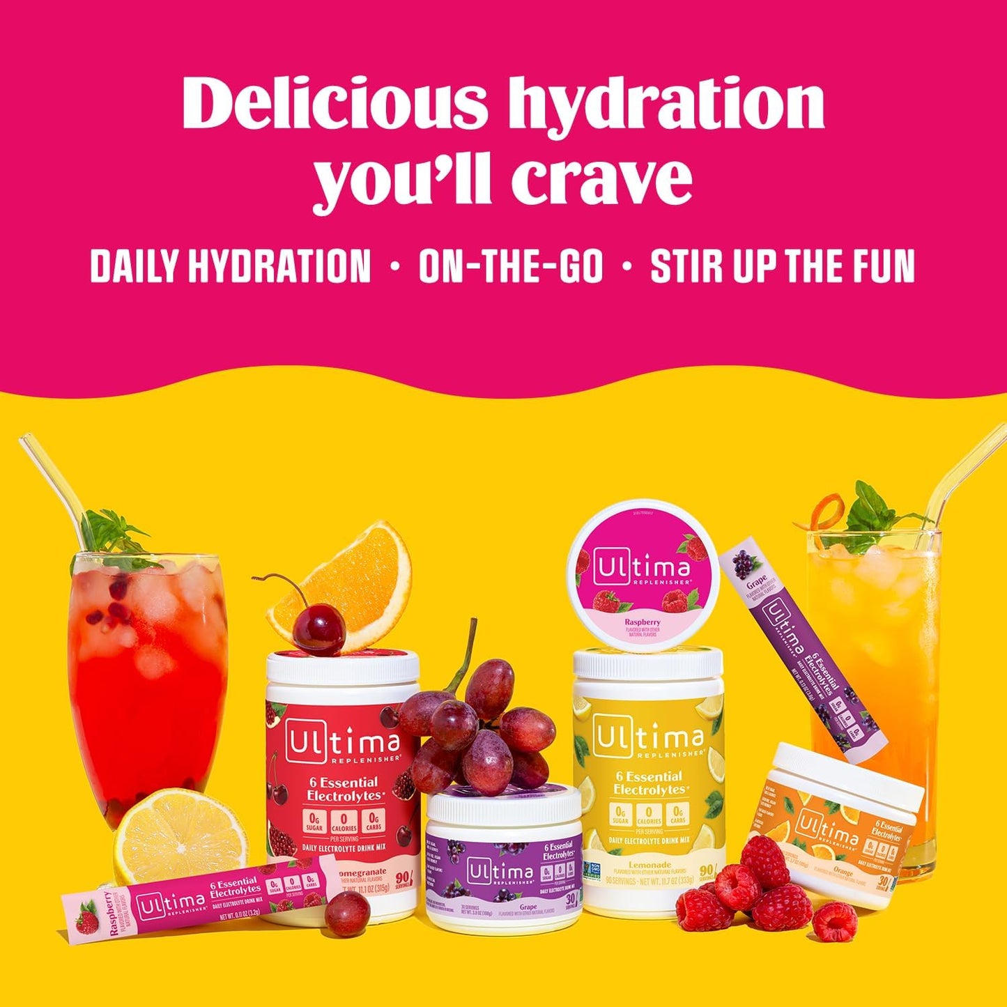 Ultima Replenisher Daily Electrolyte Powder ?Original Variety Pack, 20 Stickpacks ?Zero Sugar Hydration Packets with 6 Electrolytes and Minerals ?Sugar Free, Plant Based & Keto Friendly Drink Mix