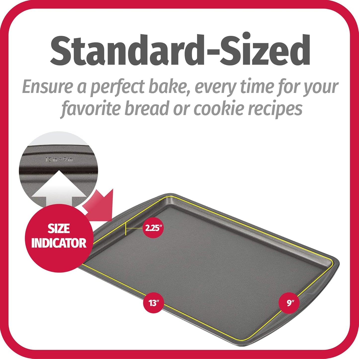 GoodCook Everyday Nonstick Carbon Steel 13?x 9?Baking Sheet Set, 3 Pack ?Standard-Sized Carbon Steel Cooking Pans, Bakeware Set, Cookie Sheets for Baking, Oven Pan Set