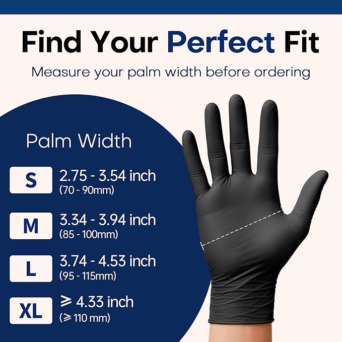 Supmedic Medical Soft Max?Black Nitrile Disposable Gloves, 100 Pcs, Latex-Free & Powder-Free Food Safe Food Prep Exam Gloves