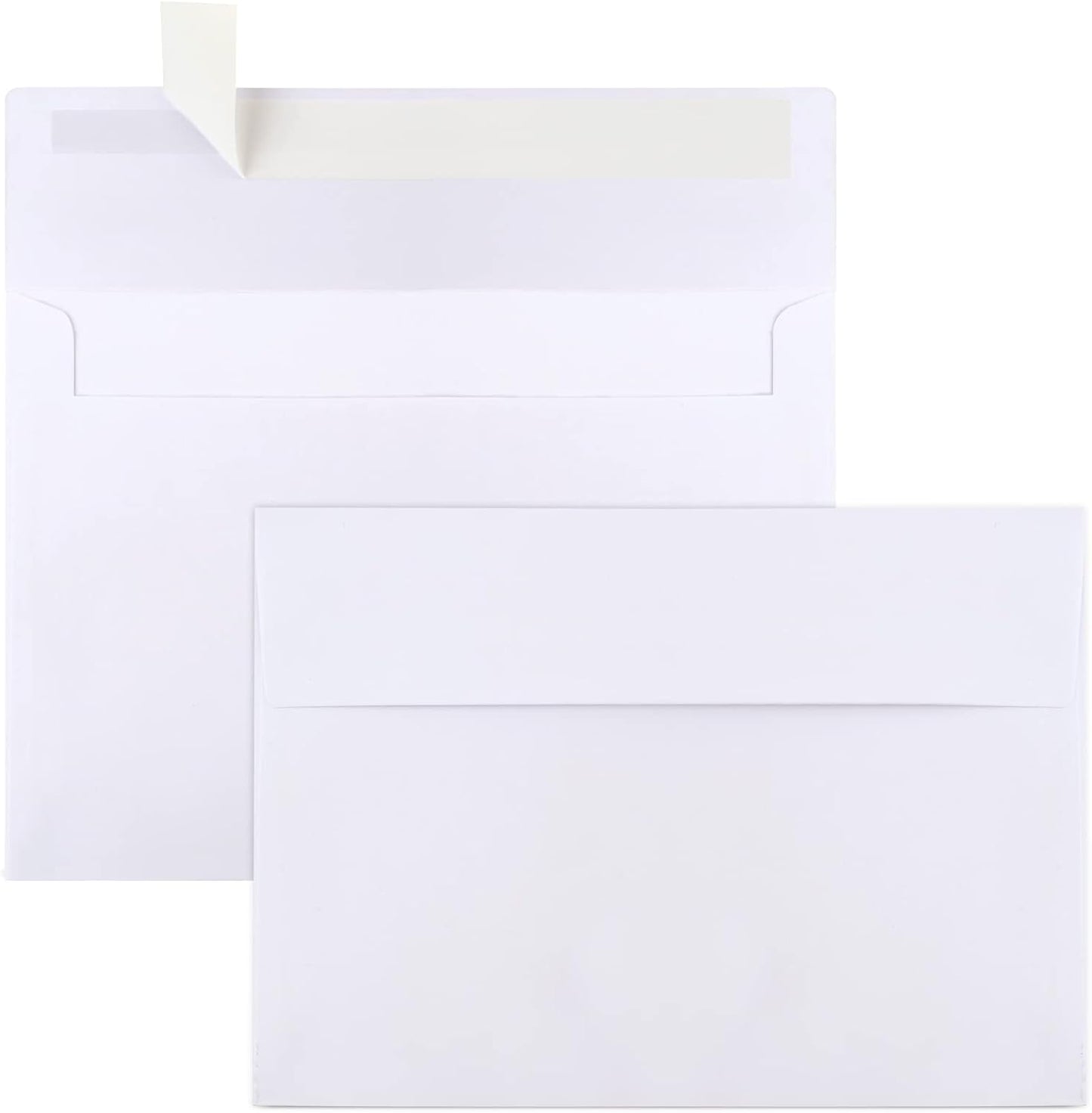 50 Packs 5x7 Envelopes, White A7 5x7 Envelopes for Invitations, Printable, Self Seal for Weddings, Photos, Postcards, Greeting Cards, Mailing