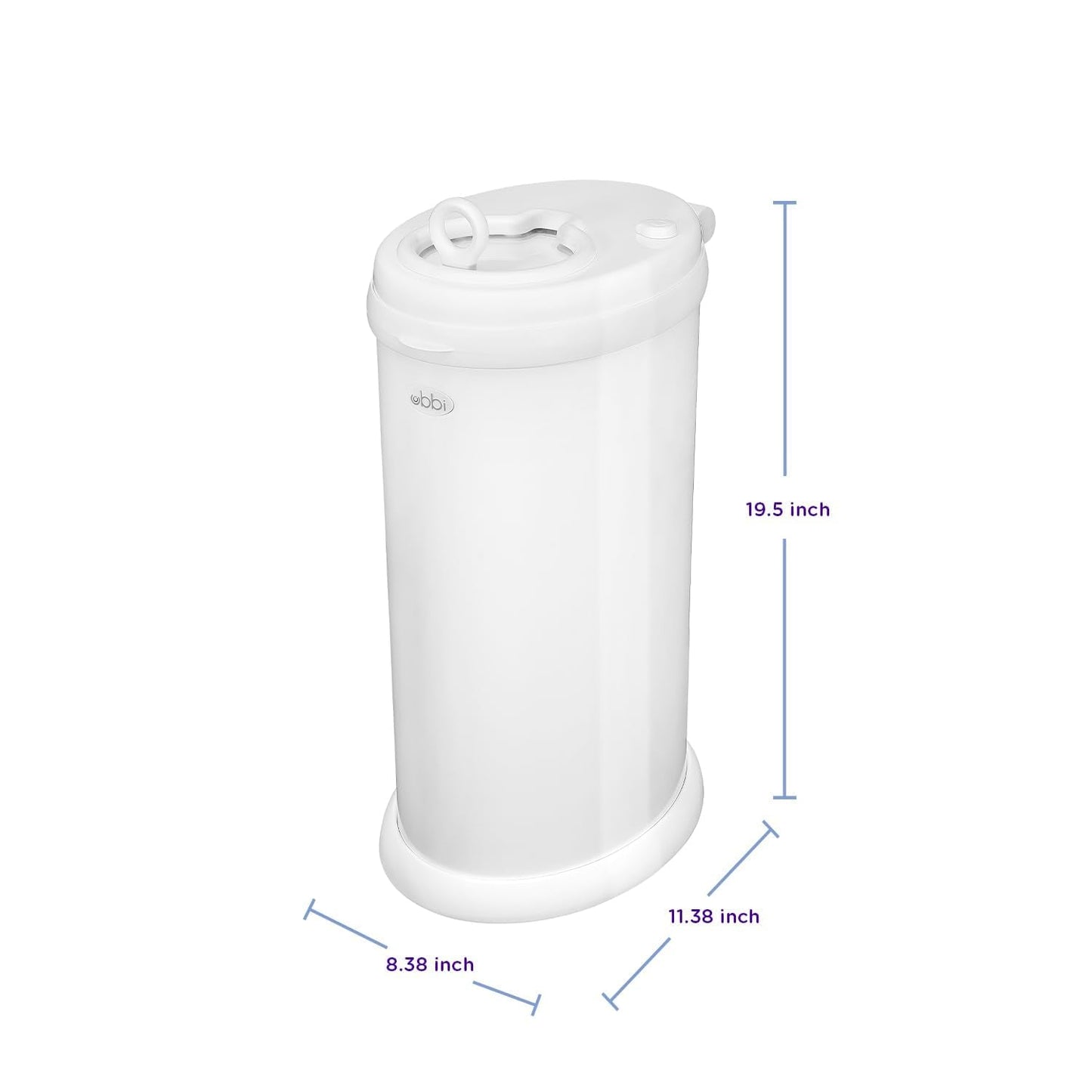 Ubbi Steel Diaper Pail, Odor Locking, No Special Bag Required, Award-Winning, Registry Must-Have, White