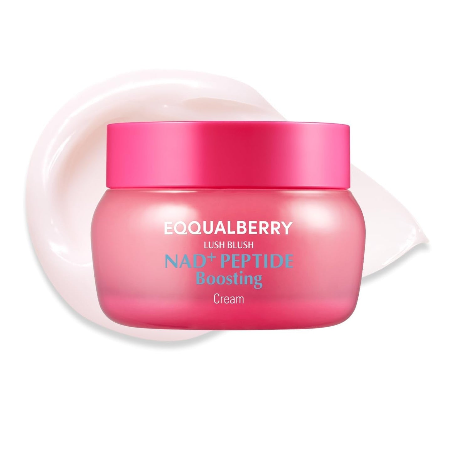 EQQUALBERRY NAD+ Peptide Boosting Cream ?NAD+ 5% & 13 Peptides Anti-Aging Korean Skincare Face & Body Cream | Firming & Lifting Pink Neck Cream for Sagging Skin (1.69 fl.oz / 50ml)