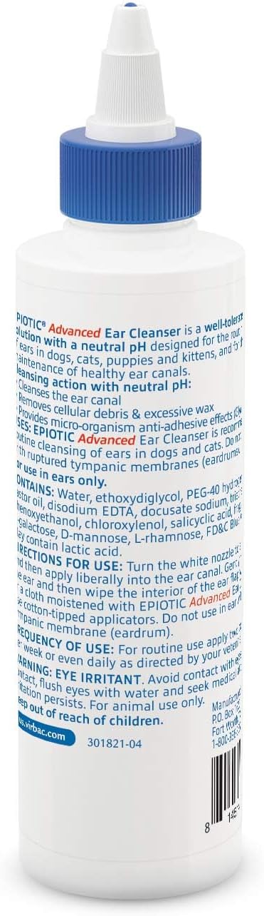 Virbac EPIOTIC?Advanced Ear Cleanser | Powerful and Gentle Cleanser For Dogs and Cats of all ages, 4 oz