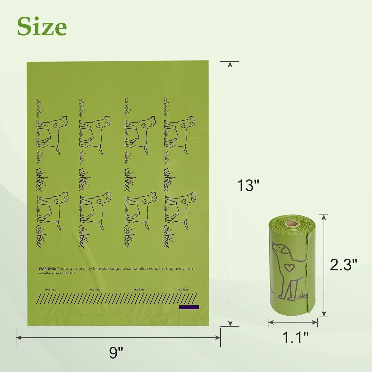 240 Count Lavender Scented 13?x 9?Dog Poop Bags Rolls, Leakproof Strong & Sturdy Waste Bags for Doggie Cat Pet