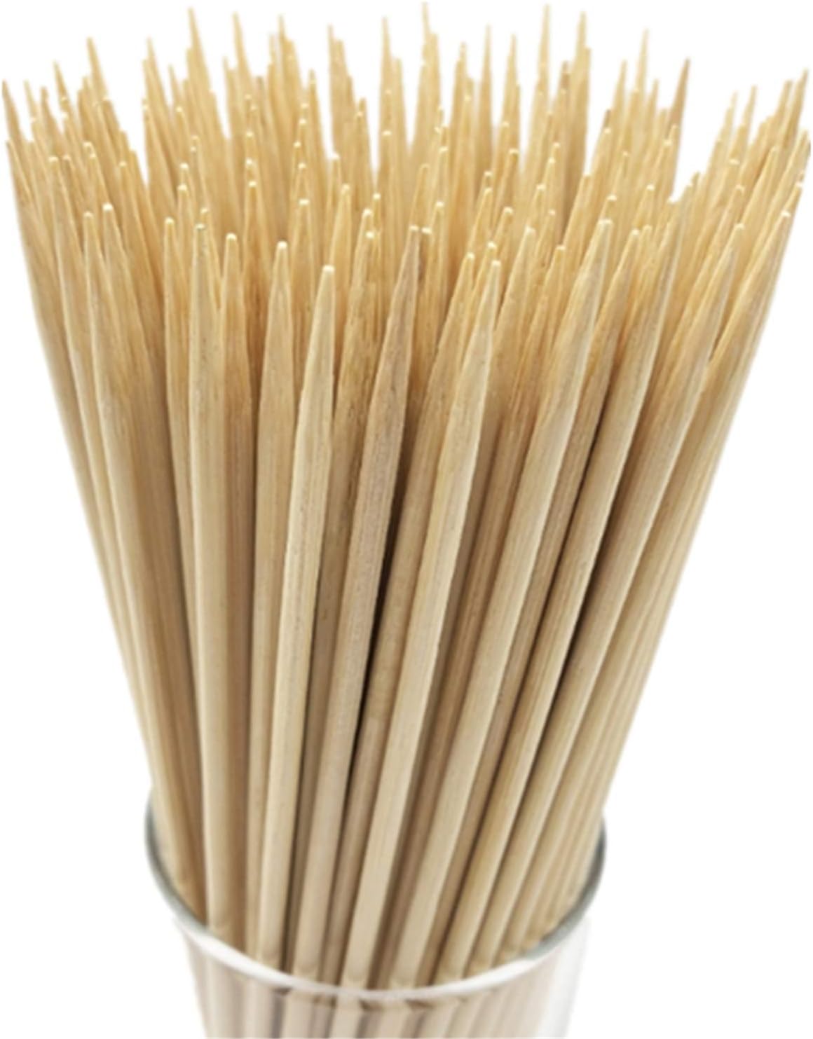 HOPELF 6" Natural Bamboo Skewers for BBQ,Appetiser,Fruit,Cocktail,Kabob,Chocolate Fountain,Grilling,Barbecue,Kitchen,Crafting and Party. F=4mm, More Size Choices 8"/10"/12"/14"/16"/30"(100 PCS)
