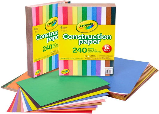 Crayola Construction Paper Bulk Pack (480 Sheets) ?10 Assorted Colors, 9x12, Classroom Arts & Crafts Supplies for Kids, Art Paper for School Projects