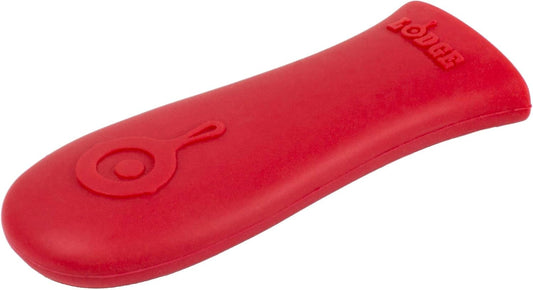 Lodge Silicone Hot Handle Holder - Dishwasher Safe Hot Handle Holder Designed for Lodge Cast Iron Skillets 9 Inches+ w/Keyhole Handle - Reusable Heat Protection Up to 500?- Red
