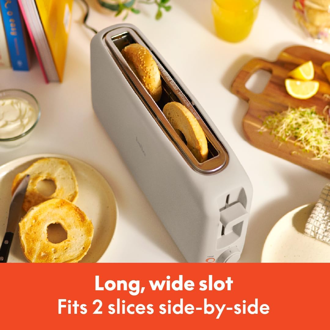 bella 2 Slice Slim Toaster, Fits-anywhere?Kitchenware, 6 Setting Shade Control with Reheat & Cancel Buttons, Fits sourdough, 10?Long Slot, Anti Jam & Auto Shutoff, 900 Watt, Oatmilk