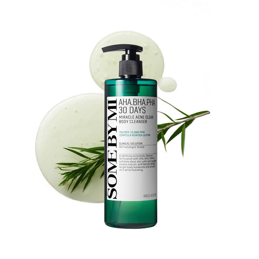 SOME BY MI AHA BHA PHA 30 Days Miracle Acne Clear Body Cleanser 13.5oz ?Salicylic Acid & Tea Tree Acne Body Wash ?Deep Cleansing, Sulfate & Paraben Free Korean Skin care