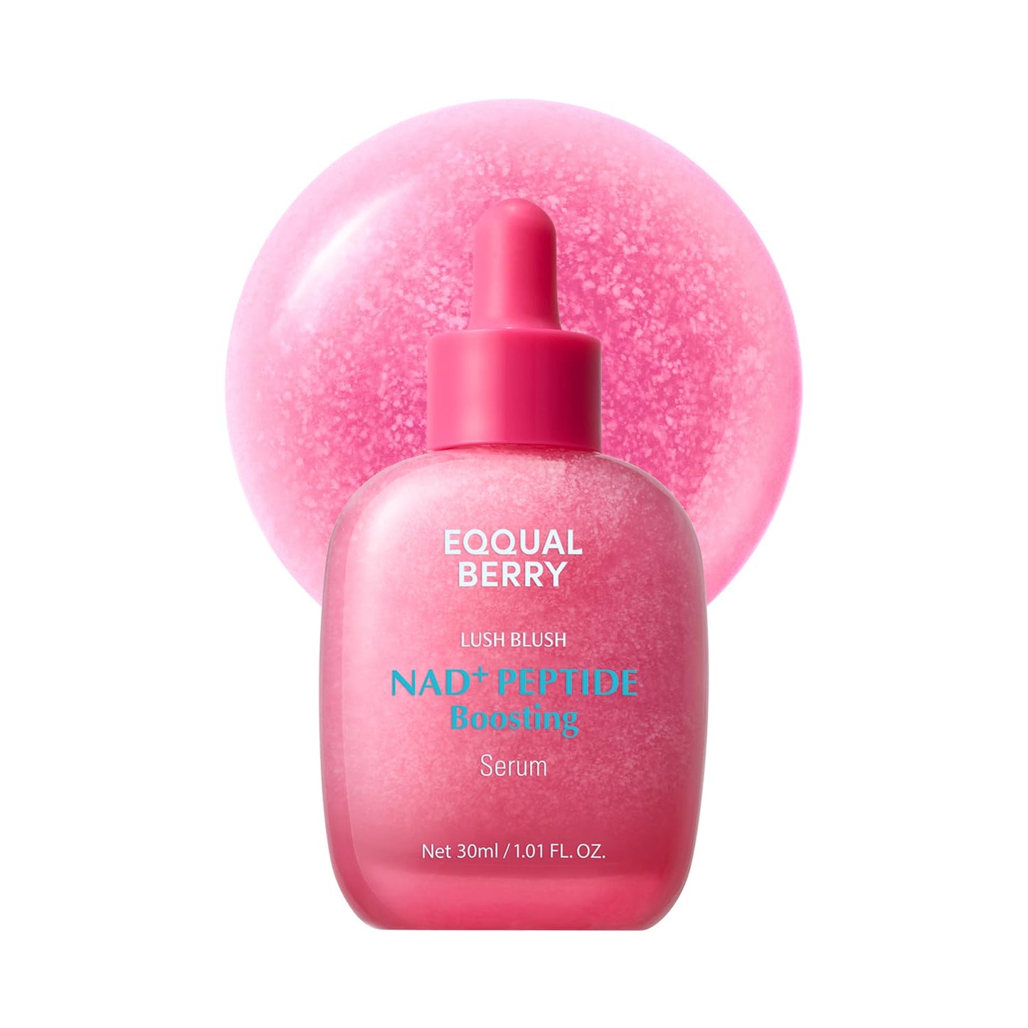 EQQUALBERRY NAD+ Peptide Boosting Serum ?Niacinamide 2% + 14 Peptides + Vegan Collagen Anti-Aging Korean Skincare Face & Neck & Body Serum | Firming & Lifting Pink Serum (1.01oz / 30ml)