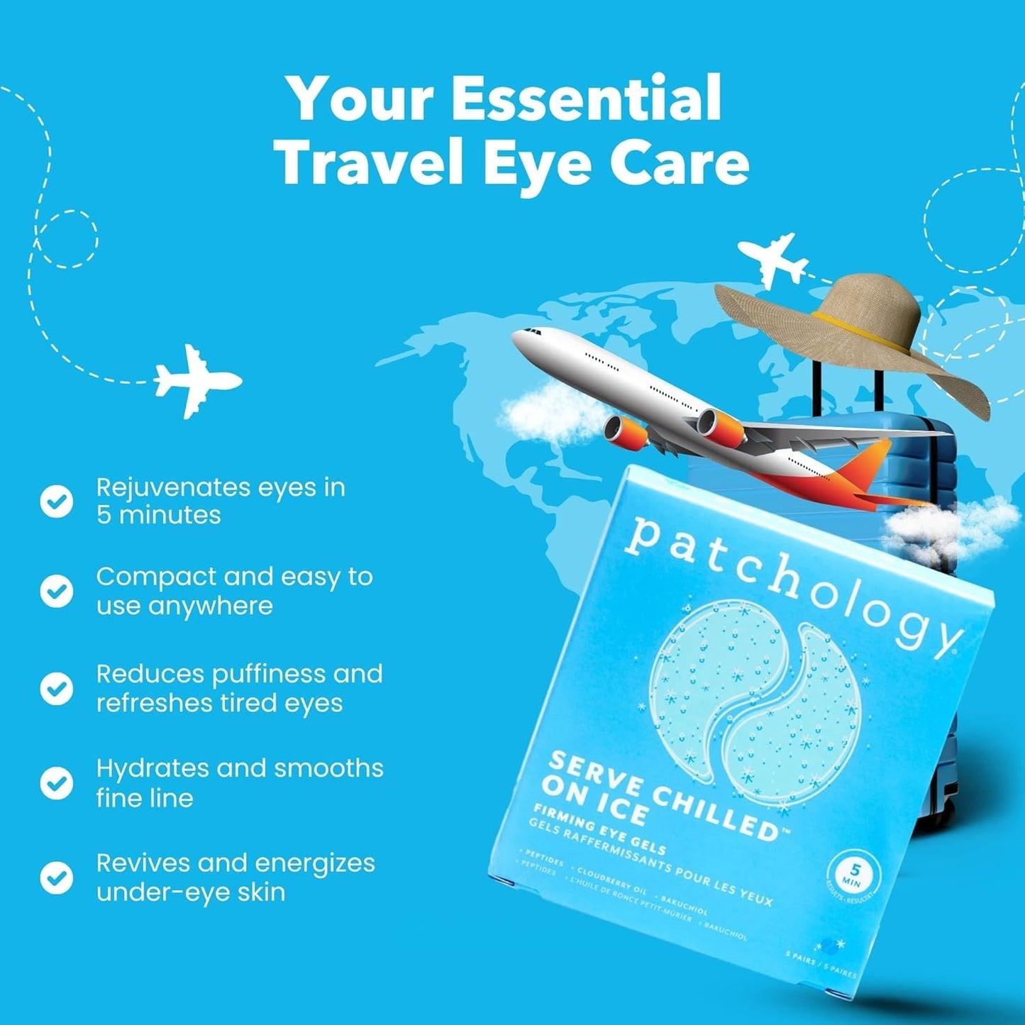 Patchology Iced Cooling Under Eye Mask Patches with Peptides, Cloudberry Oil & Bakuchiol ?Firming & Soothing Eye Gels to Reduce Fine Lines and Under Eye Bags ?Hydrating Under Eye Pads (5 Pairs)