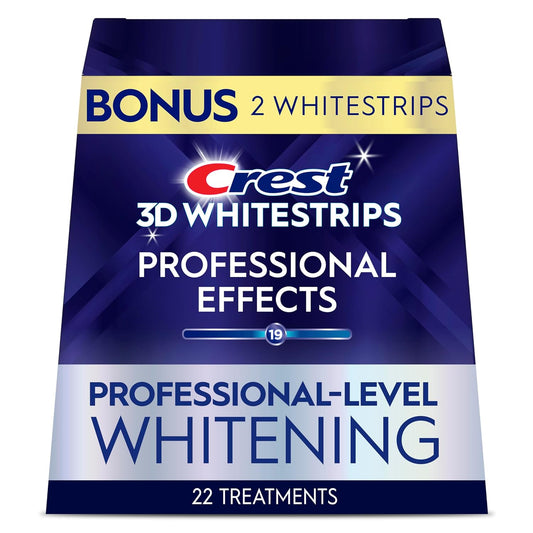 Crest 3D Whitestrips Professional Effects ?Teeth Whitening Kit, 22 Treatments (20 + 2 Bonus), Each with 1 Upper/1Lower, 44 Strips ?Crest 3DWhite Teeth Whitening Strips