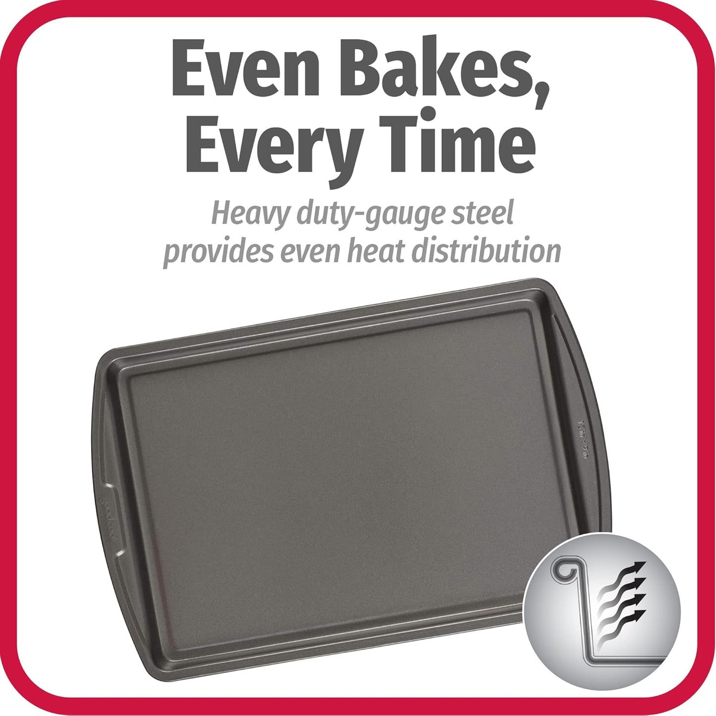 GoodCook Everyday Nonstick Carbon Steel 13?x 9?Baking Sheet Set, 3 Pack ?Standard-Sized Carbon Steel Cooking Pans, Bakeware Set, Cookie Sheets for Baking, Oven Pan Set