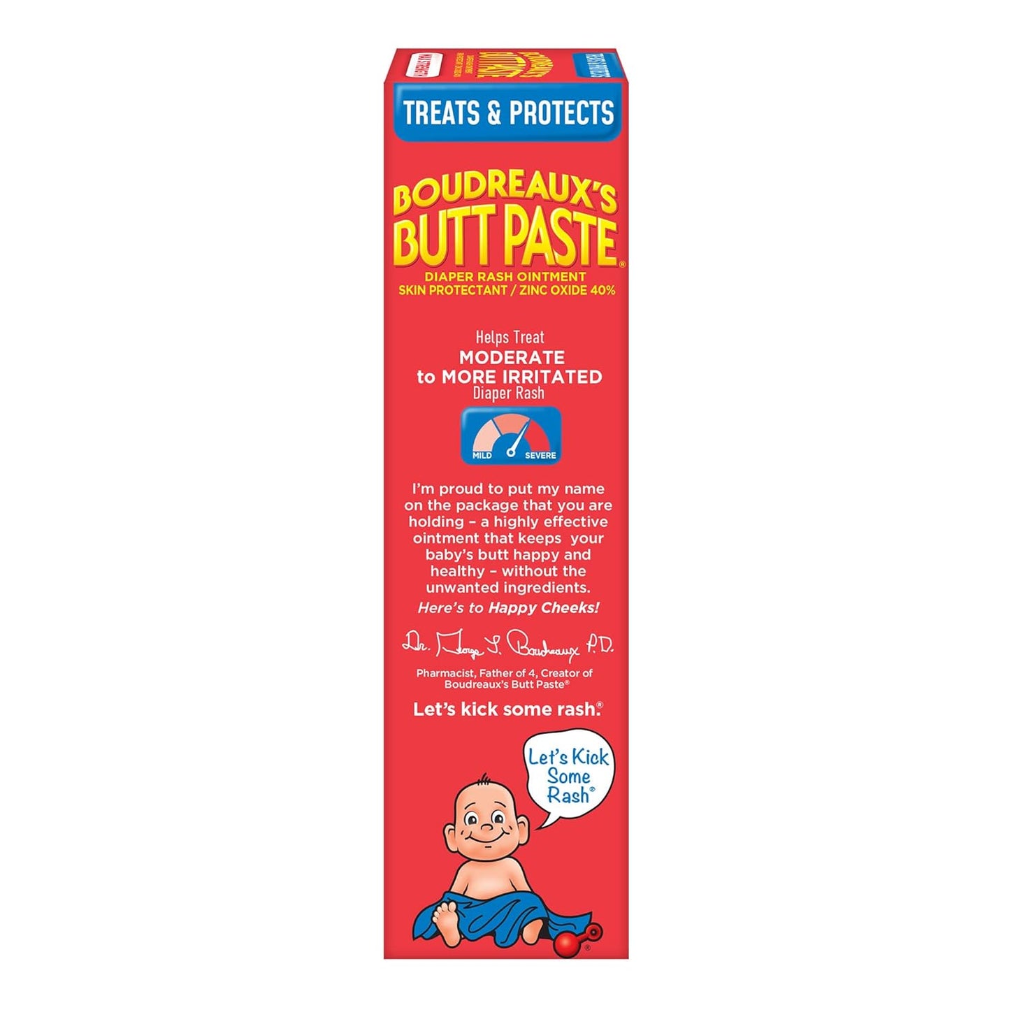 Boudreaux? Butt Paste Max Strength Diaper Rash Cream for Baby, Ointment With Zinc Oxide, 4 oz Tube
