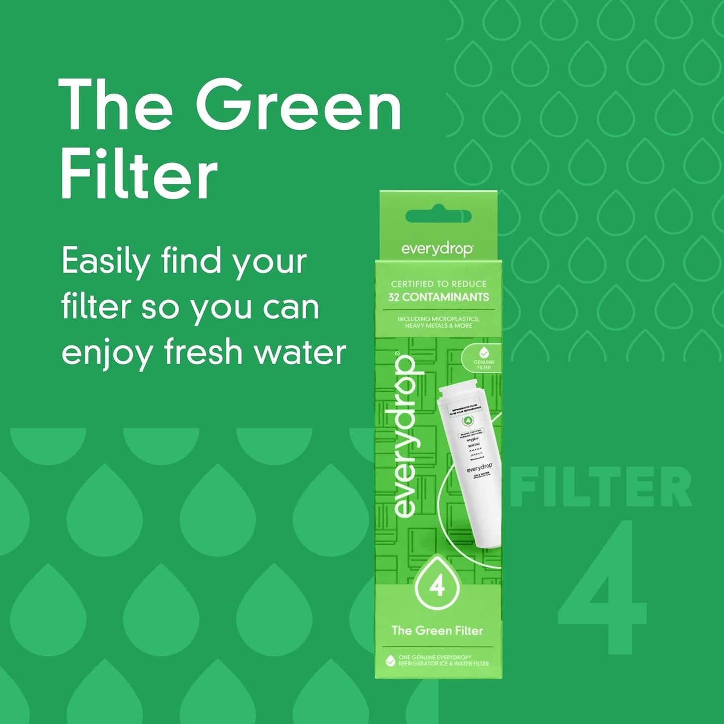 everydrop?by Whirlpool Ice and Water Refrigerator Filter 4, EDR4RXD1, Single-Pack