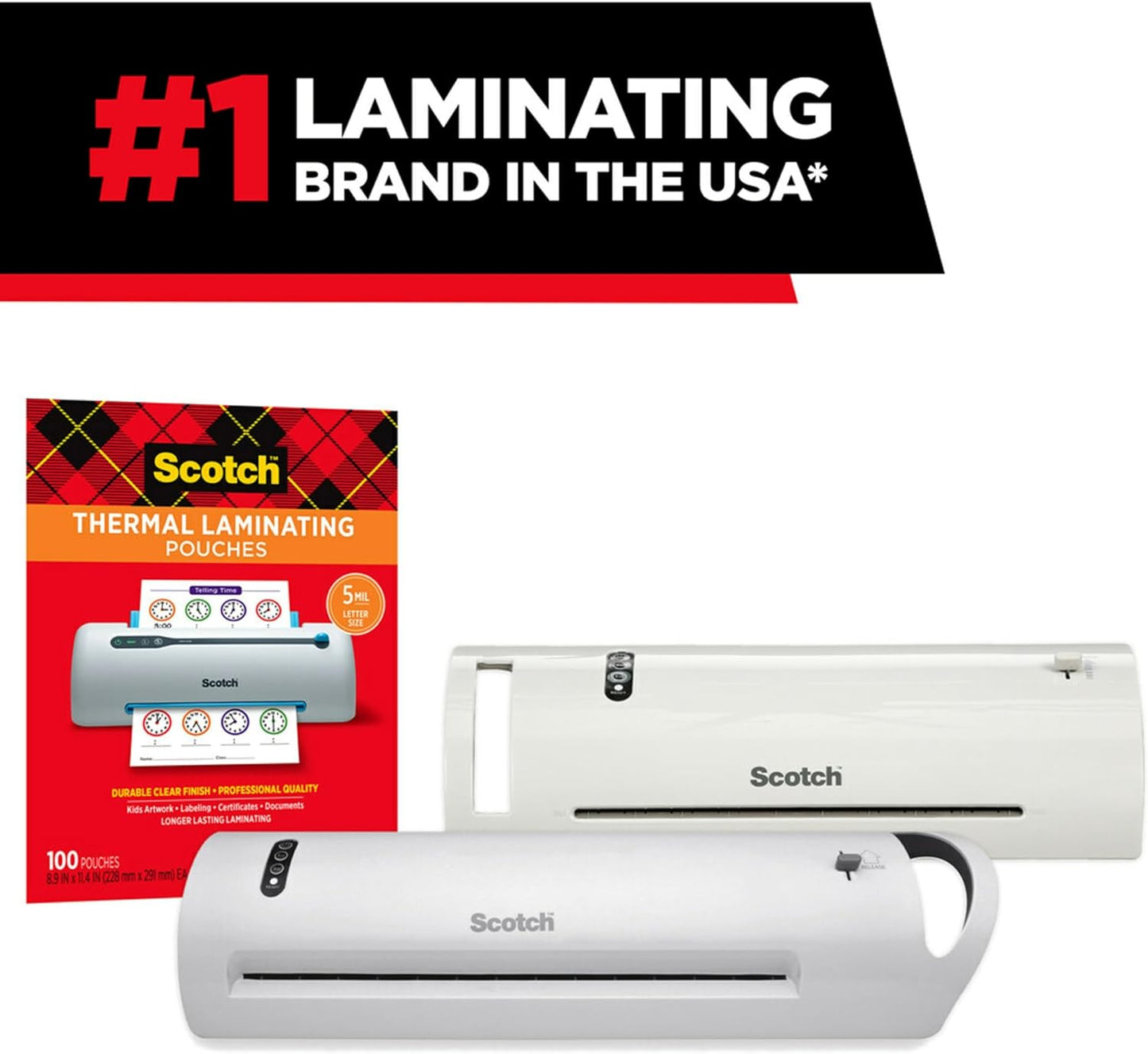 Scotch Thermal Laminating Pouches, 200 Count, Clear, 3 mil., Ideal Office or School Supplies, Fits Letter Sized Paper (8.9 in. ?11.4 in.)