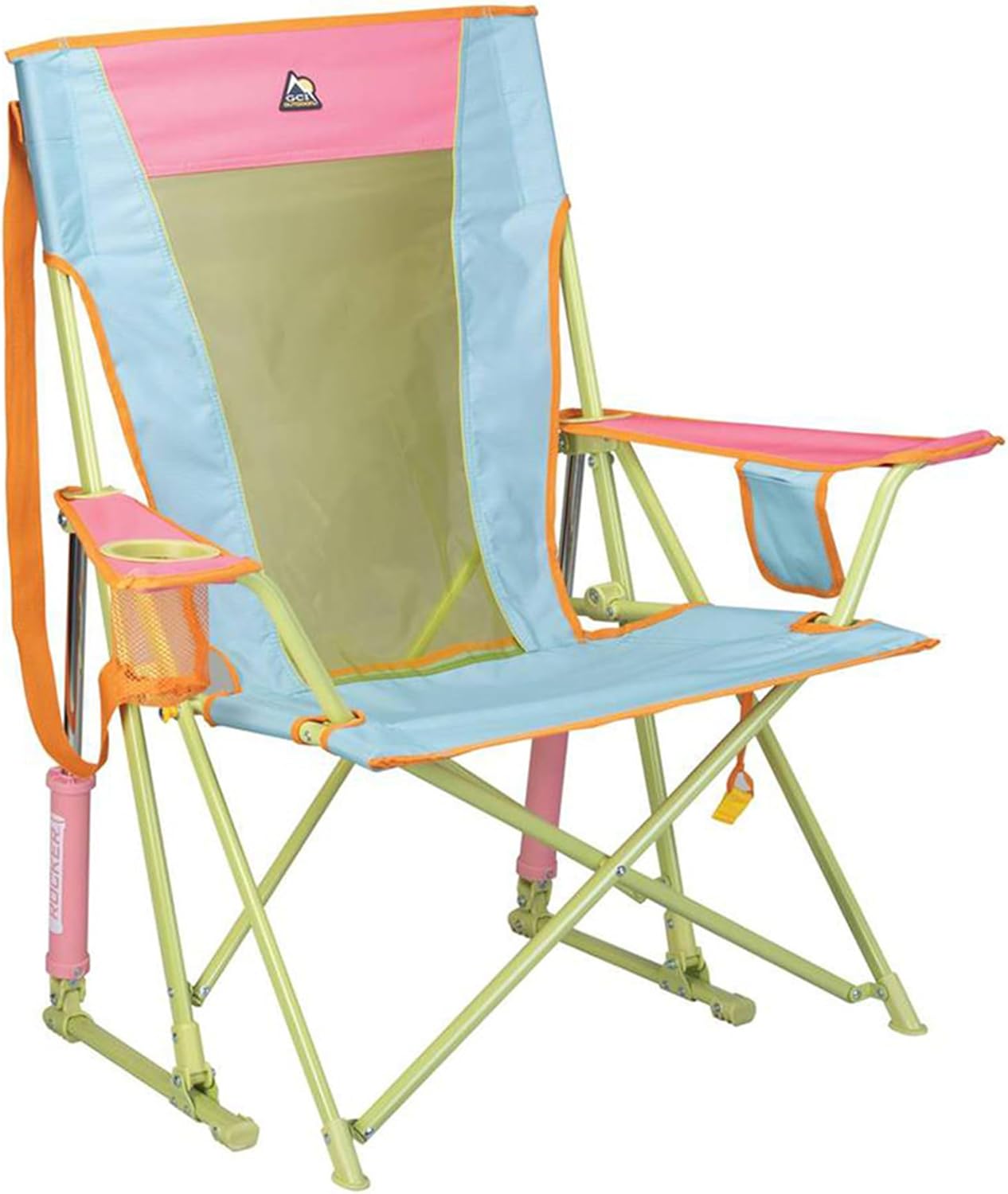 GCI Outdoor Comfort Pro Rocker Camping Chair | Portable Folding Rocking Chair with Durable Armrests & Drink Holder ?Sweet Tea