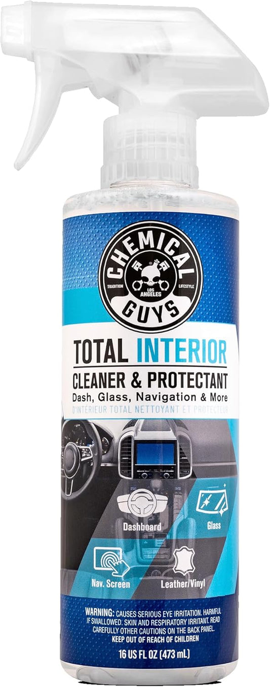 Chemical Guys Total Interior Cleaner & Protectant Interior Cleaner, Cleans & Protects Leather, Vinyl, Plastic, Rubber, Glass with a Streak-Free Finish ?Cars, Trucks, SUVs, RVs, 16 oz