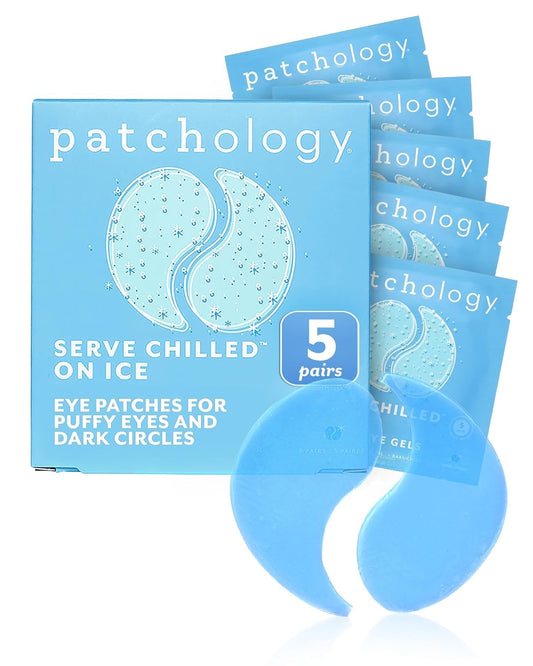 Patchology Iced Cooling Under Eye Mask Patches with Peptides, Cloudberry Oil & Bakuchiol ?Firming & Soothing Eye Gels to Reduce Fine Lines and Under Eye Bags ?Hydrating Under Eye Pads (5 Pairs)