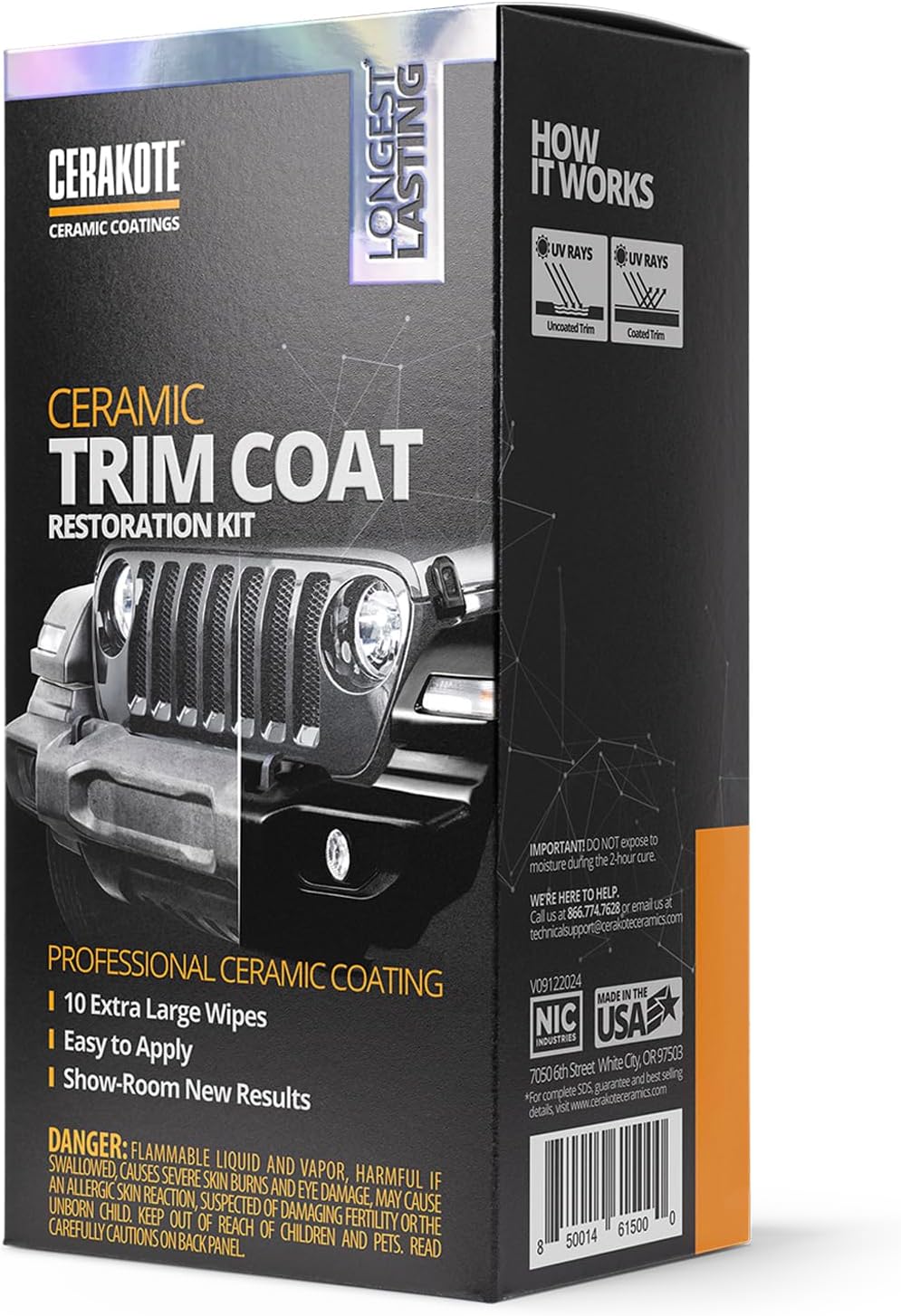 CERAKOTE?Ceramic Trim Coat Kit - Quick Plastic Trim Restorer - Ceramic Coating Guaranteed Restoration to Last Over 200 Washes ?A Ceramic Coating, Not a Dressing
