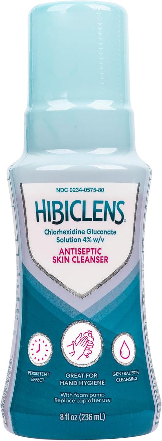 Hibiclens ?Antimicrobial and Antiseptic Soap and Skin Cleanser ?8 oz with Foaming Pump ?for Home and Hospital ?4% CHG