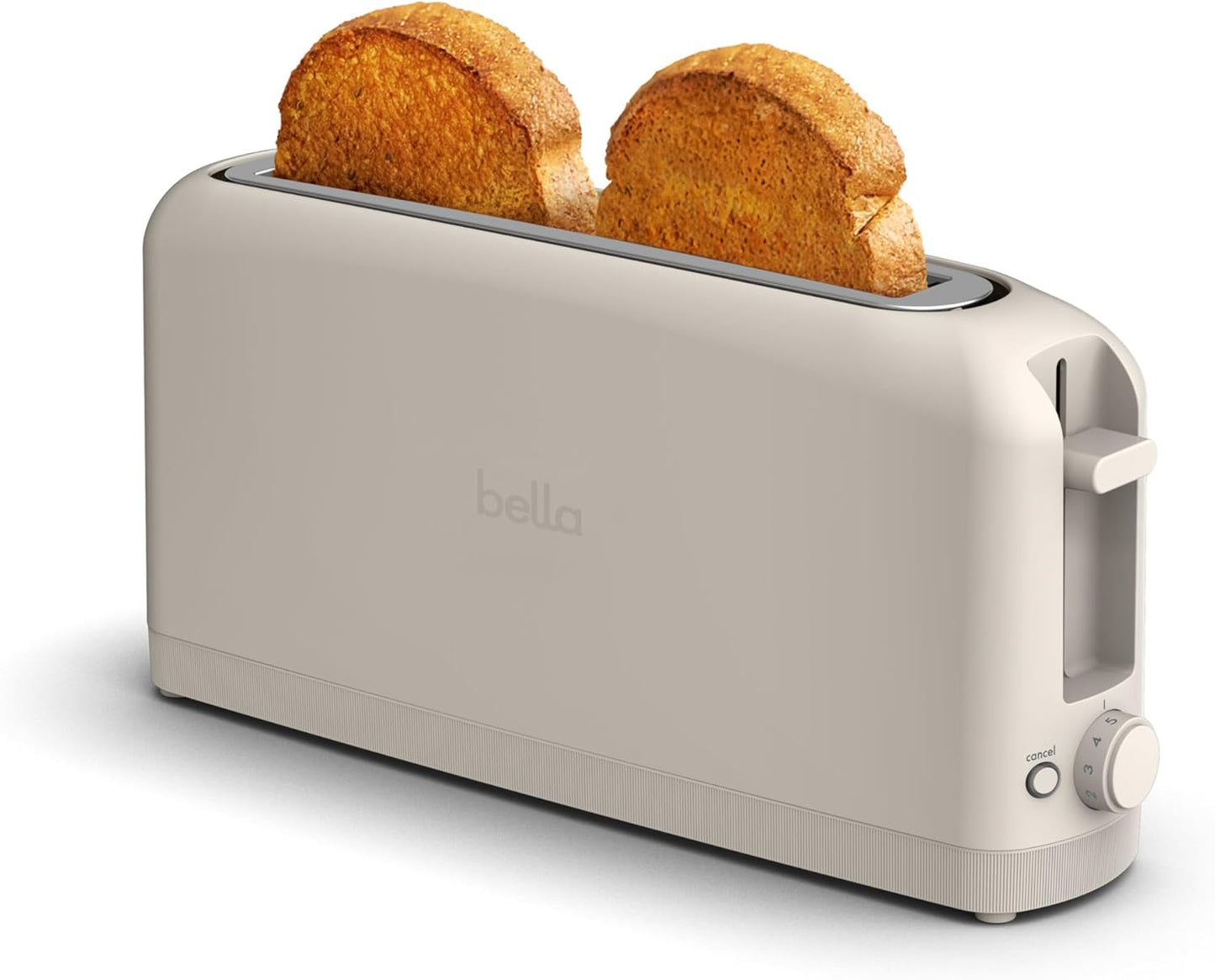 bella 2 Slice Slim Toaster, Fits-anywhere?Kitchenware, 6 Setting Shade Control with Reheat & Cancel Buttons, Fits sourdough, 10?Long Slot, Anti Jam & Auto Shutoff, 900 Watt, Oatmilk