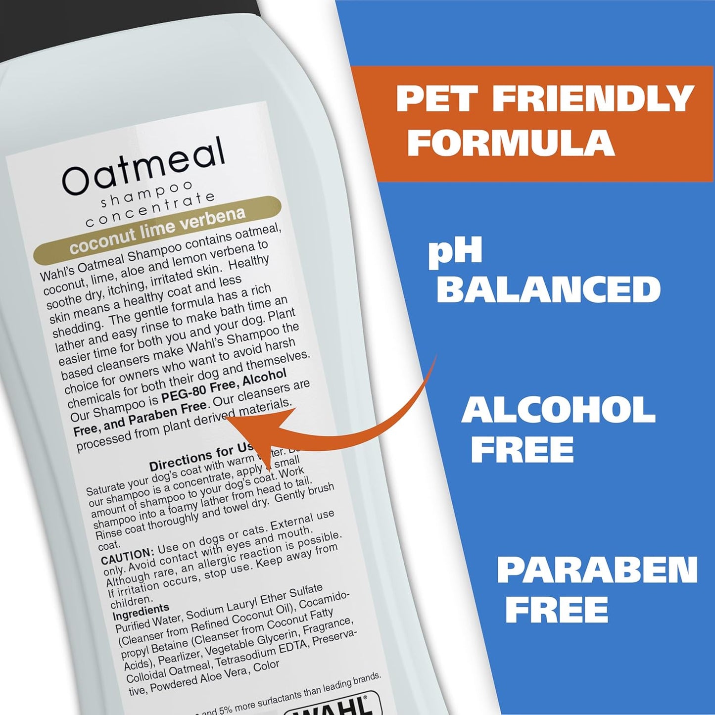 Wahl USA Dry Skin & Itch Relief Pet Shampoo for Dogs ?Oatmeal Formula with Coconut Lime Verbena Scent & Pet Friendly Formula, 24 Oz - Model 820004A