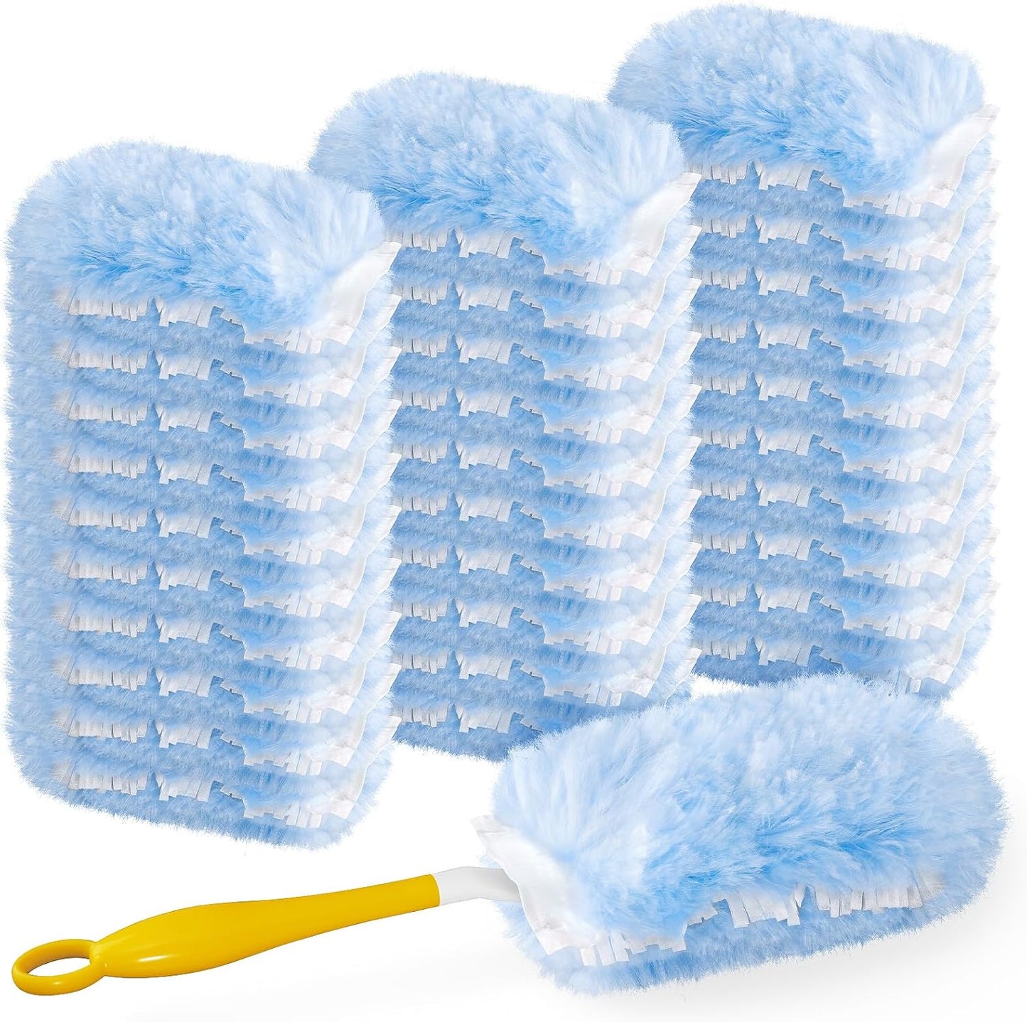 Duster Refill for Swiffer Duster, 30 Count Heavy Duty 2 Side 360?Duster Refills with 1 Handle, 4X Microfibers, Disposable Multi Surface Dusters for Cleaning