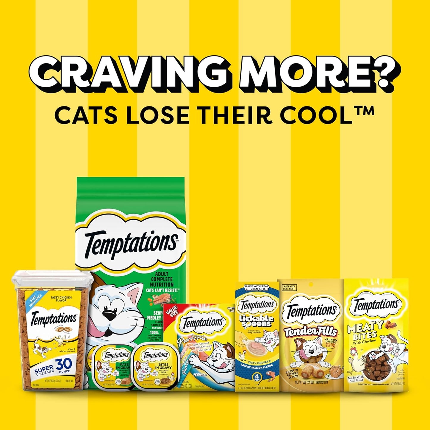 Temptations Cat Treats, Classic Crunchy and Soft Cat Treats, Catnip Fever Flavor, Catnip Treats, 16 oz. Tub