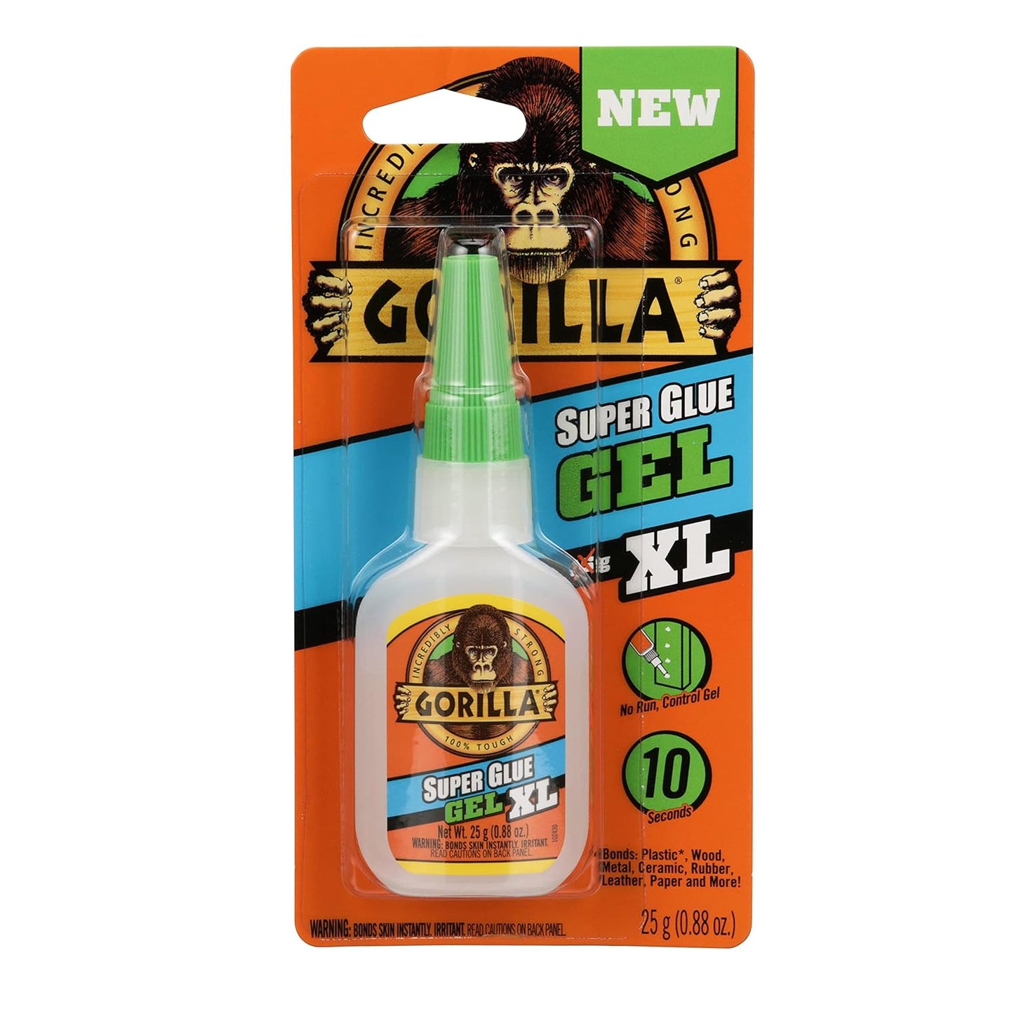 Gorilla Super Glue Gel XL, Clear 25g (Pack of 1) - Fast-Setting, No-Drip Control for Precise All-Purpose Repairs