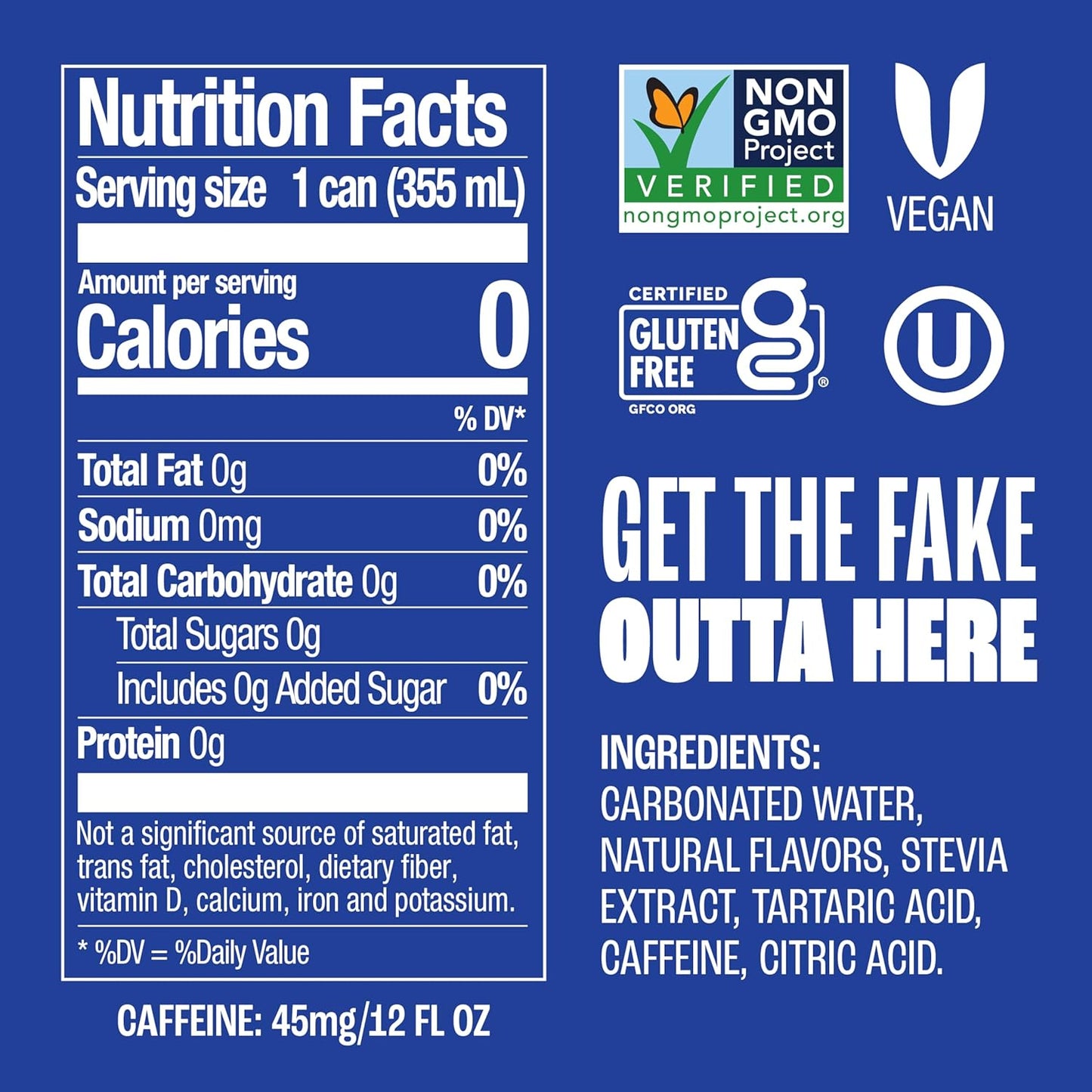 Zevia Zero Sugar Soda, Cola, 12 oz Cans (24-Pack) ?Naturally Sweetened, Zero Calorie Sugar Free Soda - Non-GMO Project Verified, Gluten-Free, Vegan