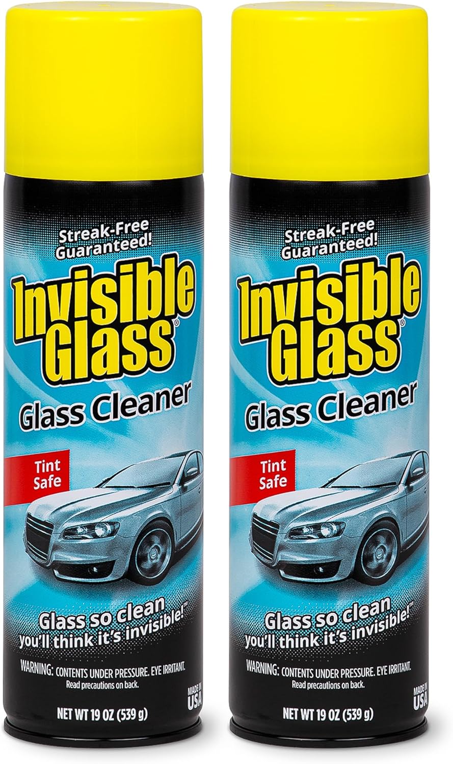Invisible Glass 91164-2PK Premium Aerosol Glass Cleaner Spray for Car Windshields and Windows, Automotive and Home Window Cleaner, Streak-Free, Ammonia-Free, Tint-Safe ?19 oz (Pack of 2)