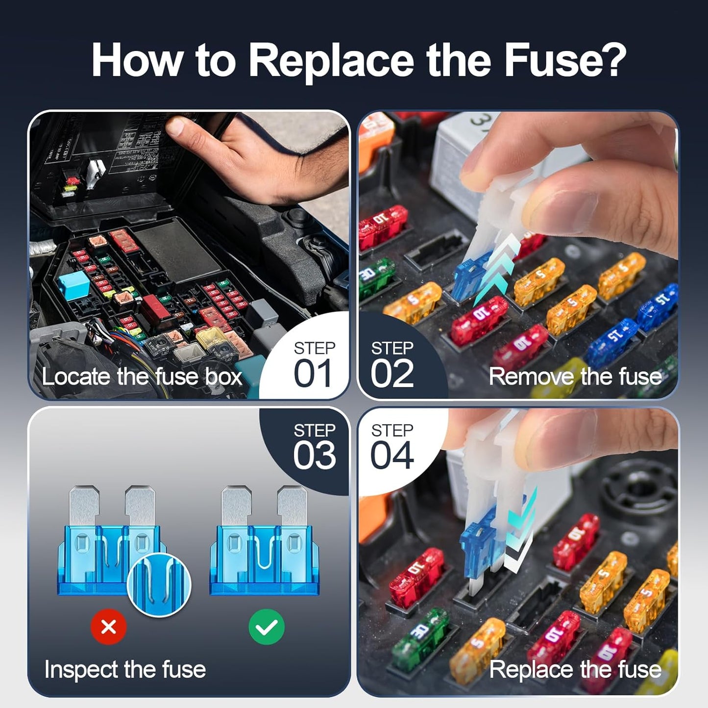 JOREST 300Pcs Car Fuse Assortment Kit, 160 Mini Blade Fuses Automotive + 90 Standard Auto Fuses + 50 Micro + Puller ?Replacement for RV Camper Boat Truck (2Amp 3A 5A 7.5A 10A 15A 20A 25A 30A 35A 40A)