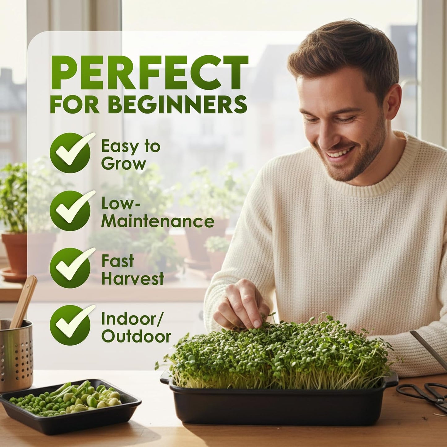 Nature Jim? Sprouts Organic Salad Mix ?Non-GMO Microgreen Seeds, Perfect for Growing Nutritious Organic Broccoli, Alfalfa, Radish & Clover Sprouts ?Easy Indoor/Outdoor Home Sprouting Seeds ?1lb