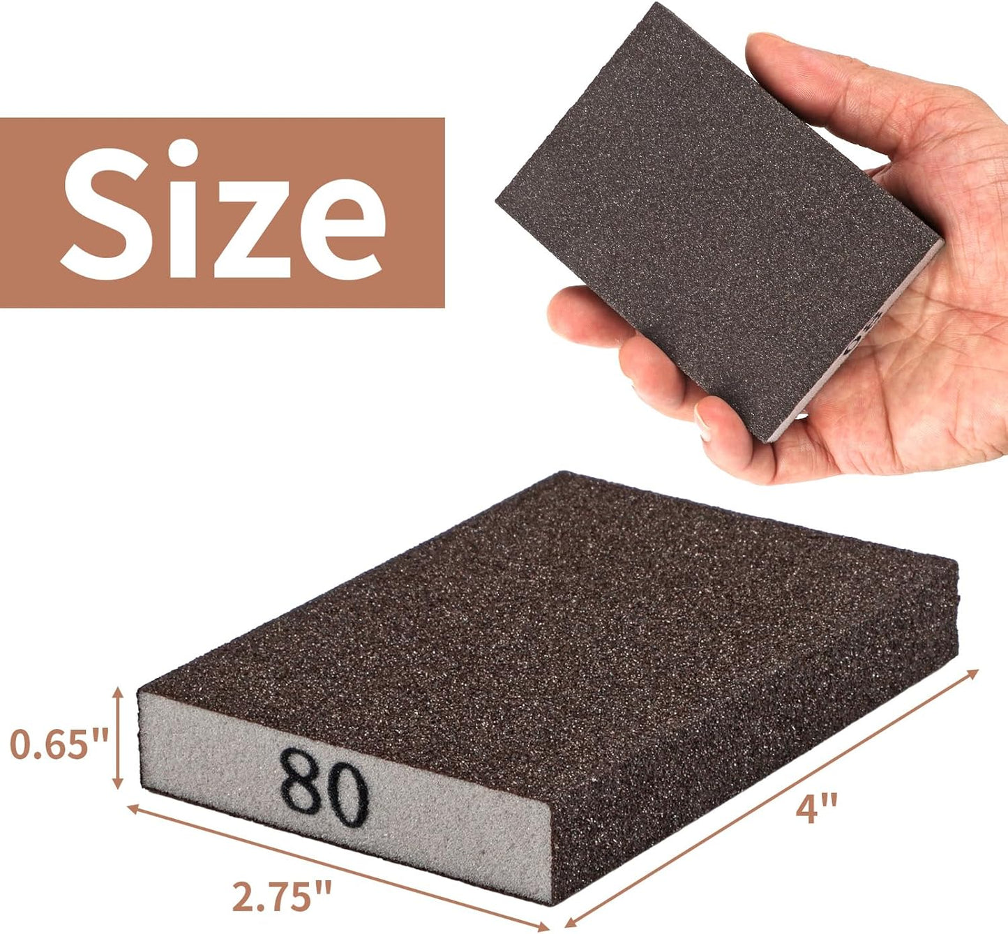 8 Pack Sanding Sponge, Sanding Blocks 60/80/120/220 Grit Assortment, Sand Paper for Wood Furniture, Sander Pads, Washable and Reusable Sandpaper for Drywall Metal Glasses Repair