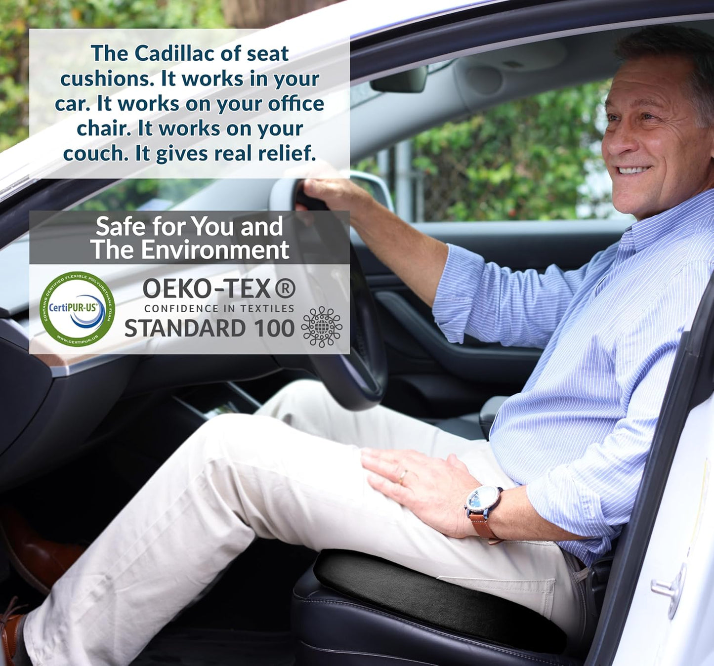 ComfiLife Premium Gel & Memory Foam Seat Cushion ?Doctor Recommended Office Chair Cushion, Car Seat Cushion ?Chair Cushions for Back & Sciatica Pain Relief ?Seat Cushions for Office & Desk (Black)