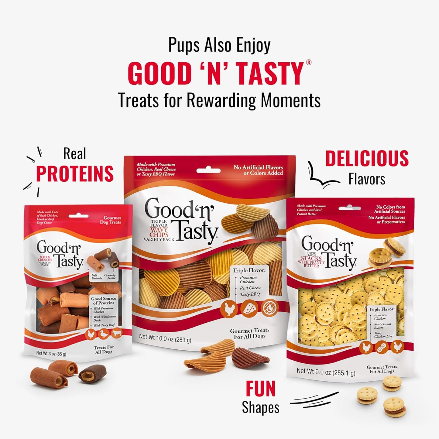 Good ??Fun Triple Flavor Kabobs Chews for All Dogs, 24 Ounces, Treat Your Dog to Long-Lasting Chews Made from Beef Hide, Real Chicken, Pork Hide, Duck and Chicken Liver