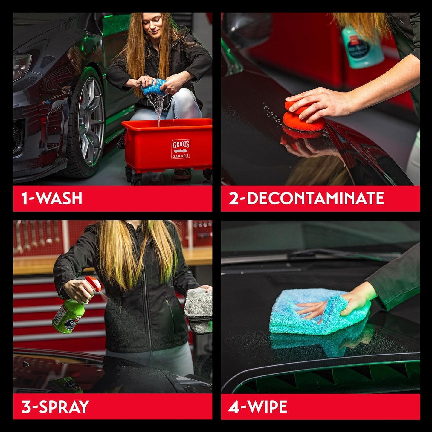 Griot? Garage Ceramic 3-in-1 Wax, SiO2 Spray for Cars, Trucks, and RV?, Provides Protection and Water Beading on Paint, Wheels, Plastic, Rubber Trim, Chrome, and More, 10978, 22 oz