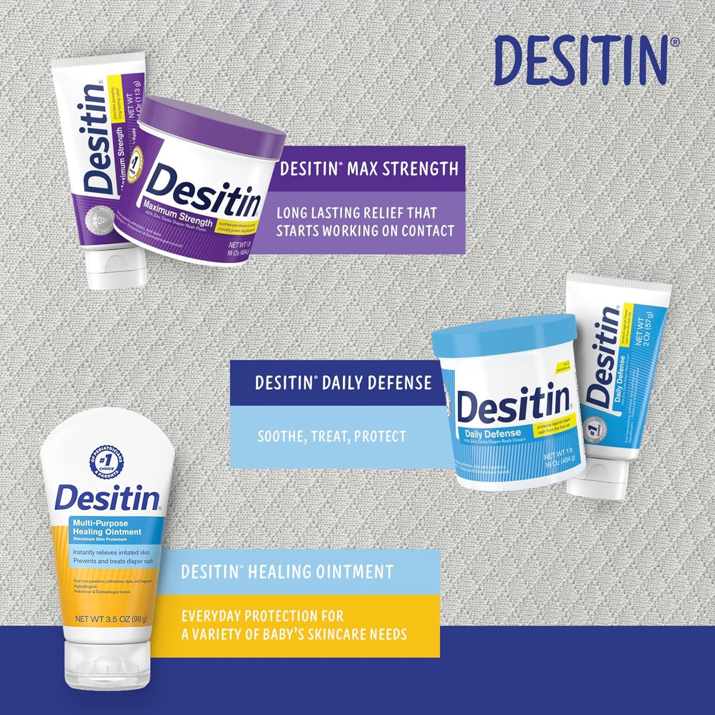 Desitin Maximum Strength Baby Diaper Rash Cream, 40% Zinc Oxide, Hypoallergenic No Added Parabens & Dyes, Protects & Relieves Baby? Skin for Up to 12 Hours, Prevents Diaper Rash, 4.8 oz Tube