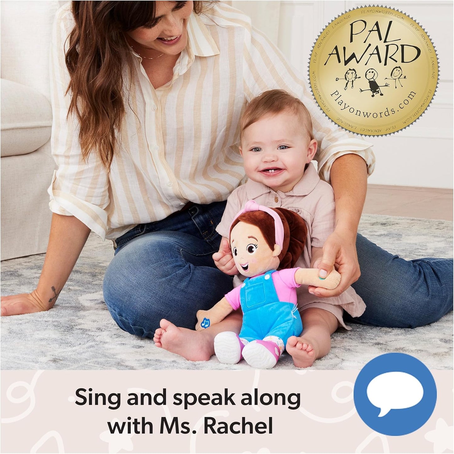 Ms. Rachel Official Speak & Sing Doll, 16?Tall Interactive Toy with 4 Songs & 16+ Phrases, Toddler Toys for Girls & Boys Ages 6 Months to 3+ Years.