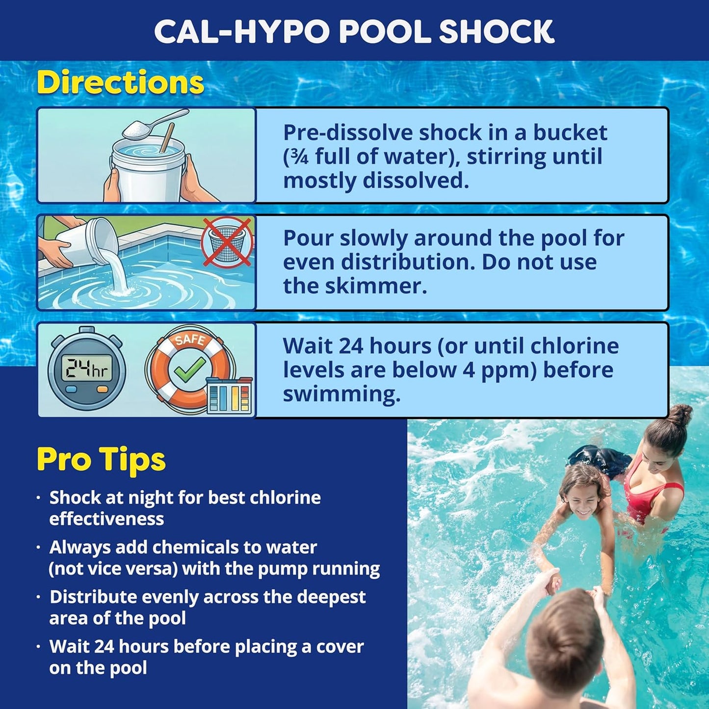 In The Swim Pool Shock ?68% Cal-Hypo Granular Sanitizer for Crystal Clear Water ?Defends Against Bacteria, Algae, and Microorganisms - 12 X 1 Pound